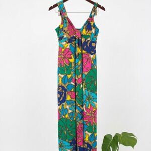 Nine West Abstract Floral Maxi Dress size 4
